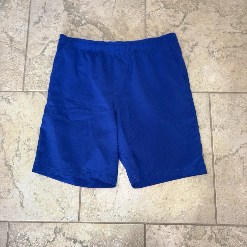 Oakley Board Shorts Mens 36 Blue Side Logo Spellout Swim Trunks Y2K Surf